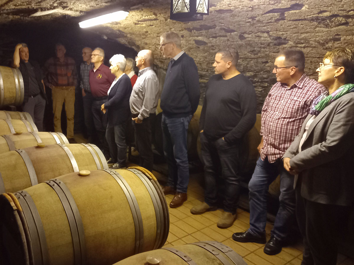 Die Razejunge bei der Weinprobe Der Gang durch einen alten Weinkeller ist immer ein Erlebnis.