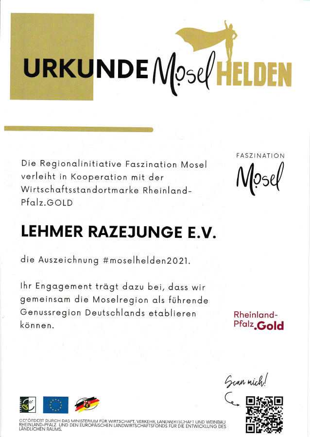 Moselkongress in Kröv 2021 - Die Moselhelden-Urkunde Moselkongress in Kröv 2021 - Die Moselhelden-Urkunde
